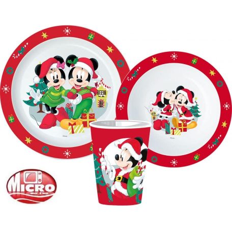 Minnie & Mickey karácsonyi étkészlet-műanyag