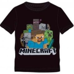 Minecraft rövid ujjú póló-fekete